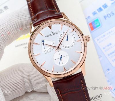 High Quality Jaeger LeCoultre Master Ultra Thin Reserve de Marche Watch SS Silver Dial